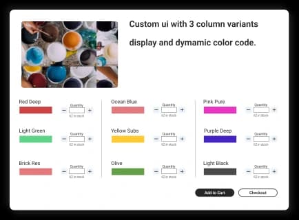 Customize Variant Display Layout screenshot