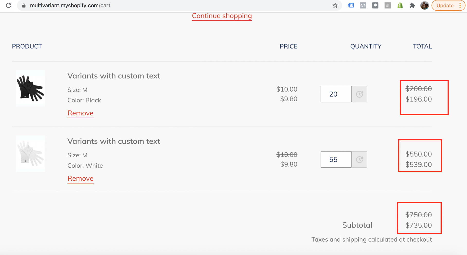Can I apply volume discounts with MultiVariants? MultiVariants