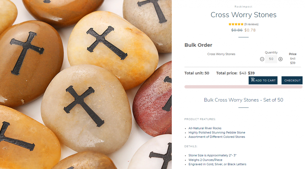Wholesale Cross worry stone
