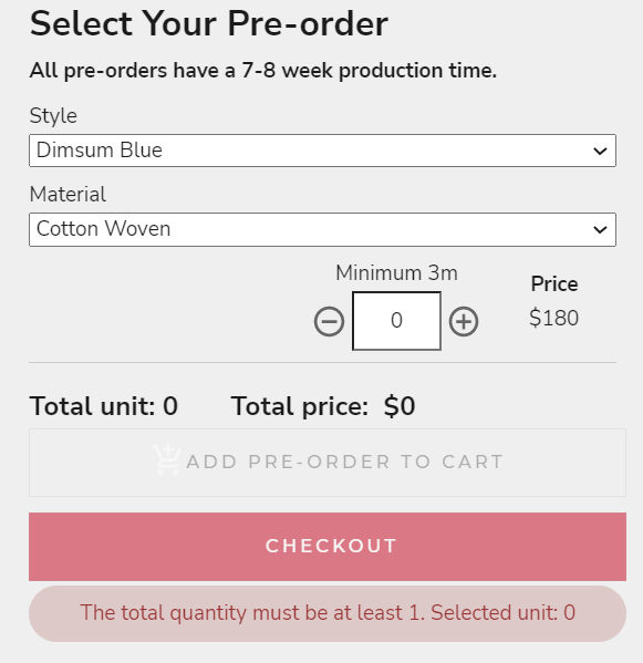Shopify- Minimum Order Quantity