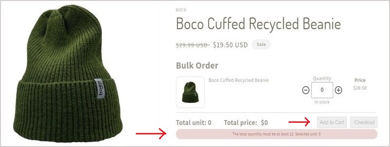 Shopify Minimum Order Quantity
