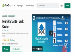 Bulk order third party app at Shopify