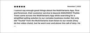 Review of MultiVariants - Bulk Order App