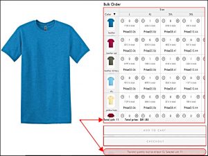 BT Imprintable Shirts Shopify Store With MultiVariants - Bulk Order App