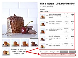 Muffin Revolution Shopify Store Using MultiVariants Bulk Order Variant Mix n Match Bundle App