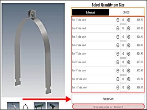 Strut Duct Hanger Shopify Store Using MultiVariants Bulk Order App