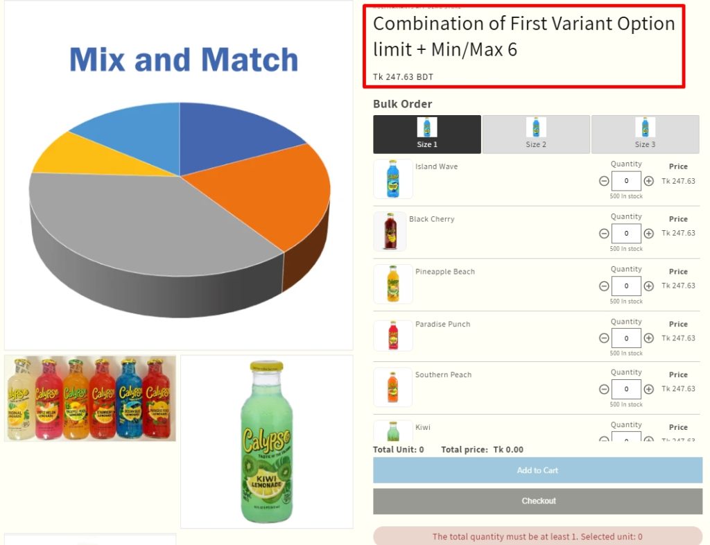 Introducing new product through mix and match bundle variant