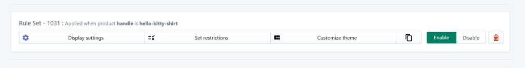 Configuring complex variant restrictions Rule Set Number Display