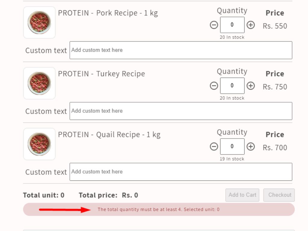 BARF India - MOQ restrictions on pet food