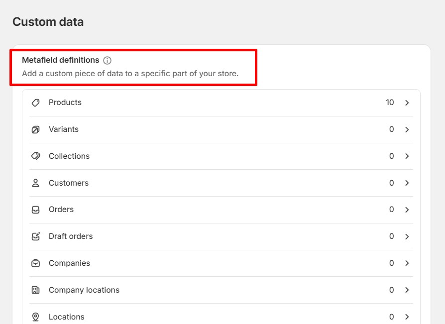 Order Quantity Limits for Product Variants - Shopify Manual Metafields