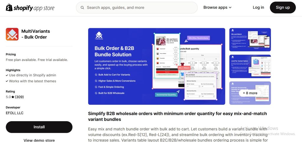B2B Shopify Store Customization - MultiVariants Shopify App Store