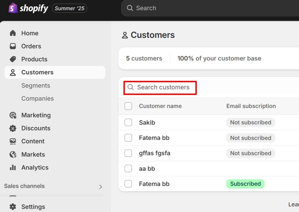 Shopify Wholesale User Permissions - Choose Customers