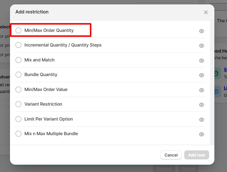 MOQ rules for skincare - MultiVariants MOQ and max order quantity