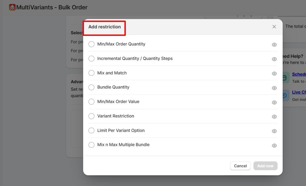 custom display system - Add restriction