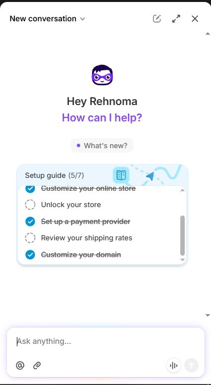 shopify sidekick - sidekick chatbox
