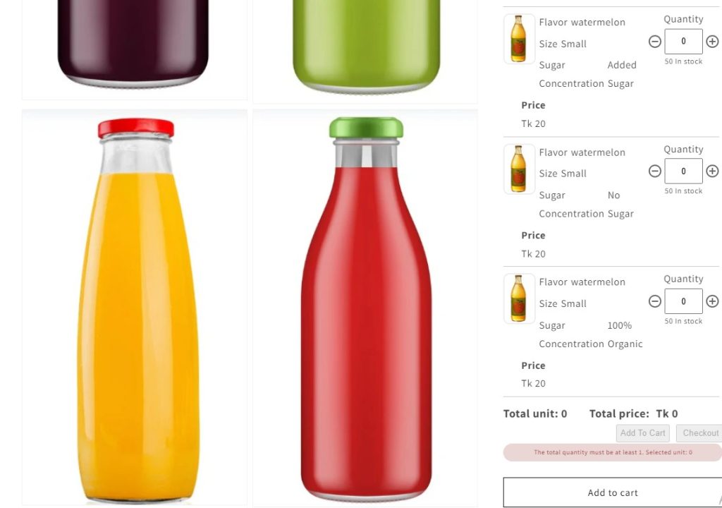 wholesale juice bottles - MultiVariants Product Page