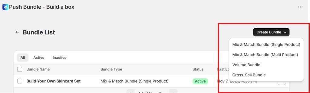 b2b wholesale apps - PushBundle bundle options