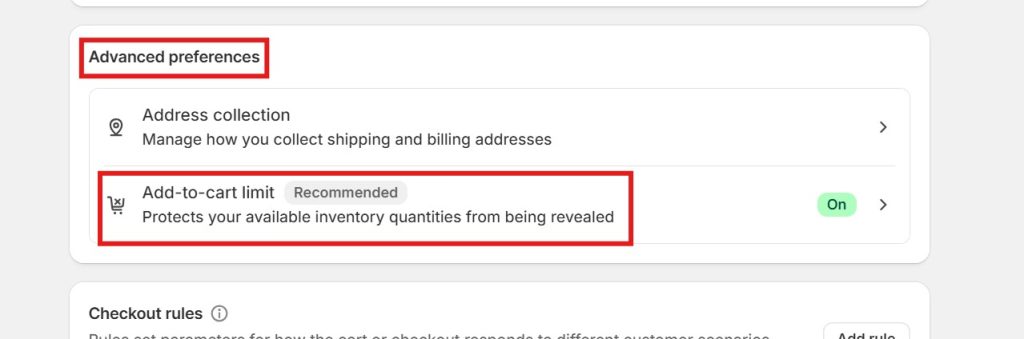 shopify order limits - shopify default add to cart limit