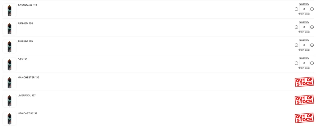 out of stock badge by MultiVariants