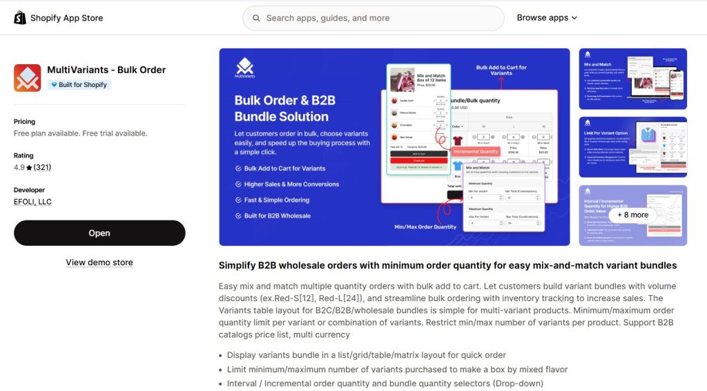 MultiVariants - bulk order