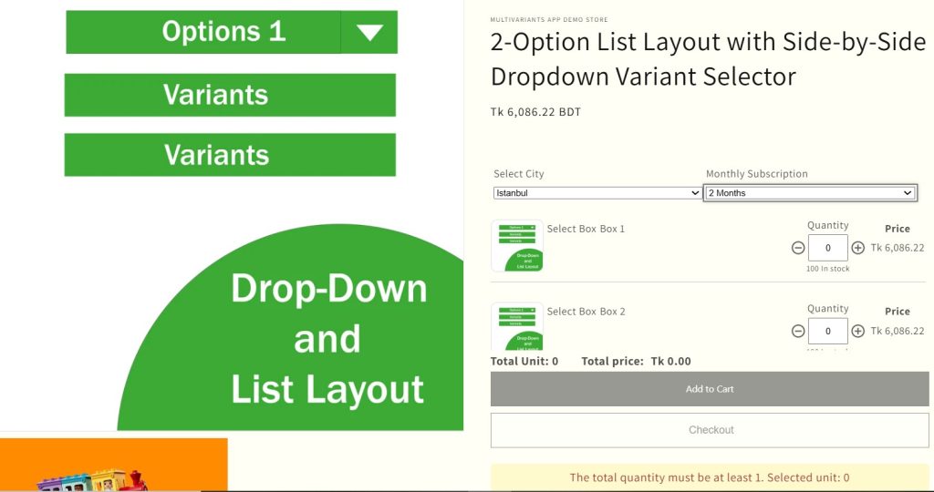 set bulk product order with MultiVariants