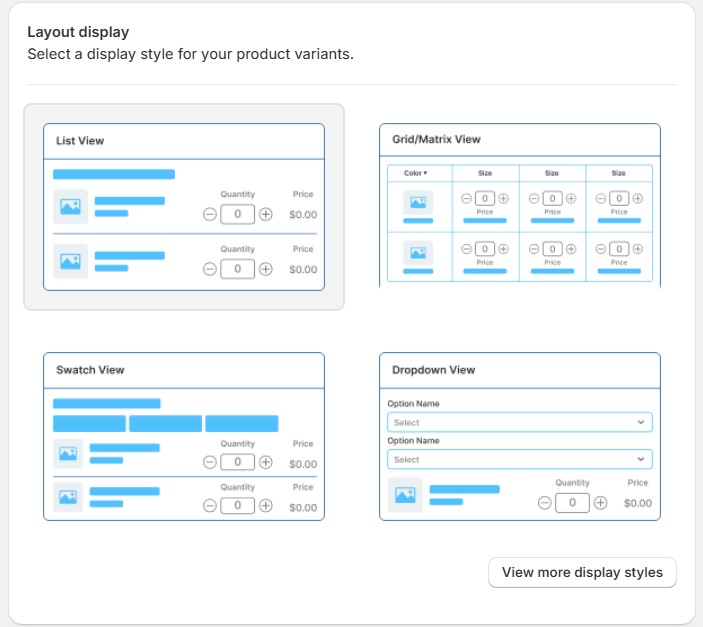 Choose the layout display
