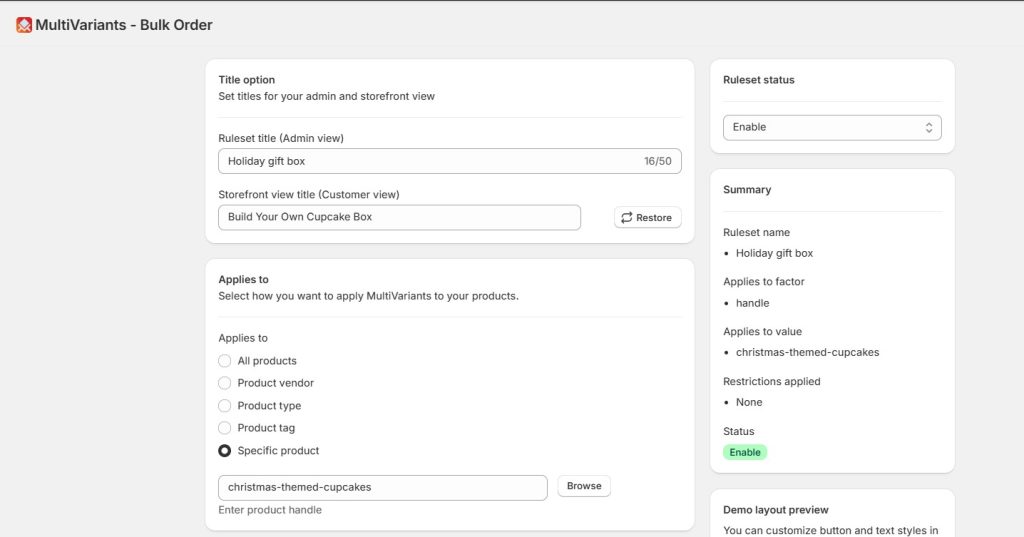 add title and select products
