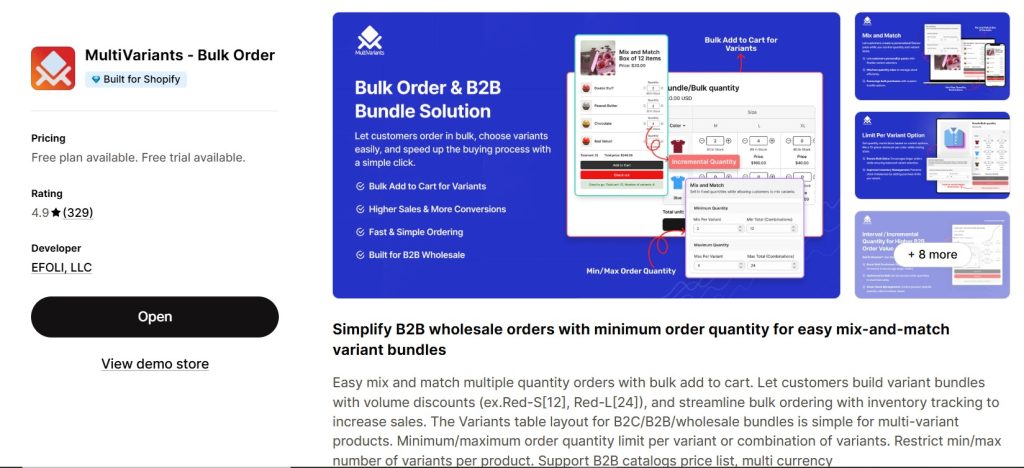MultiVariants - best Shopify dropshipping apps
