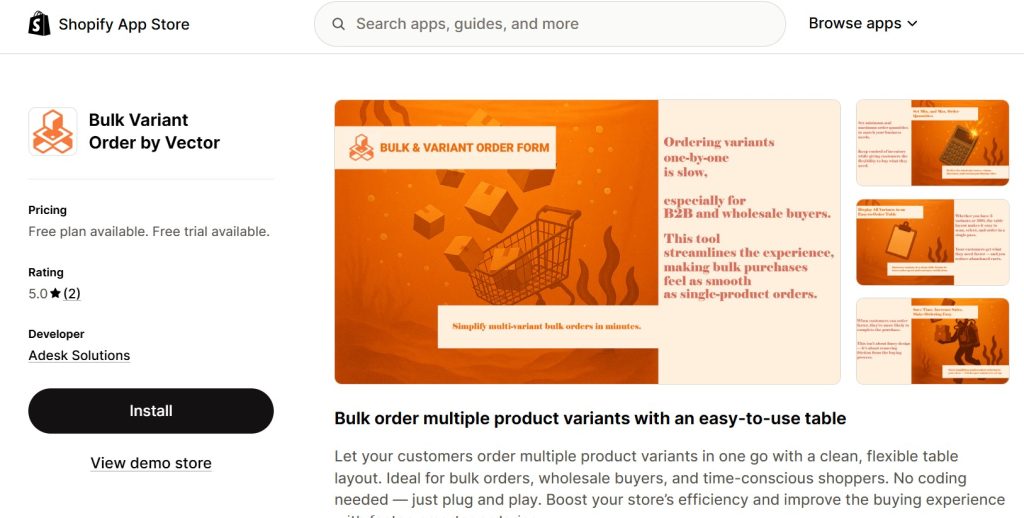 shopify bulk order apps - bulk variant