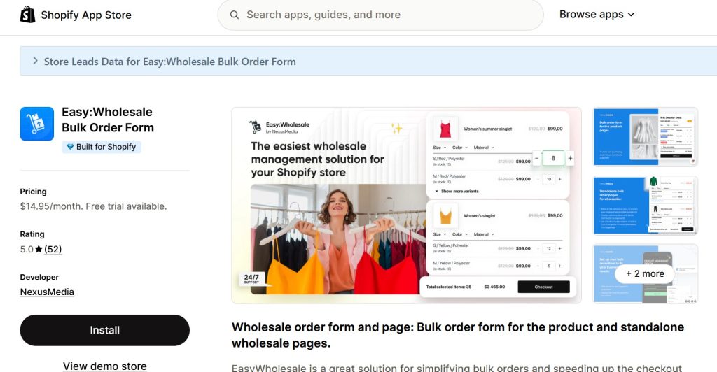 shopify bulk order apps - easy wholesale app store