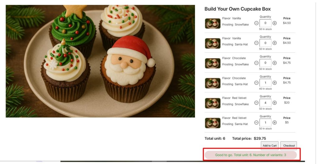 shopify product variant app - mix and match bakery bundles by MultiVariants