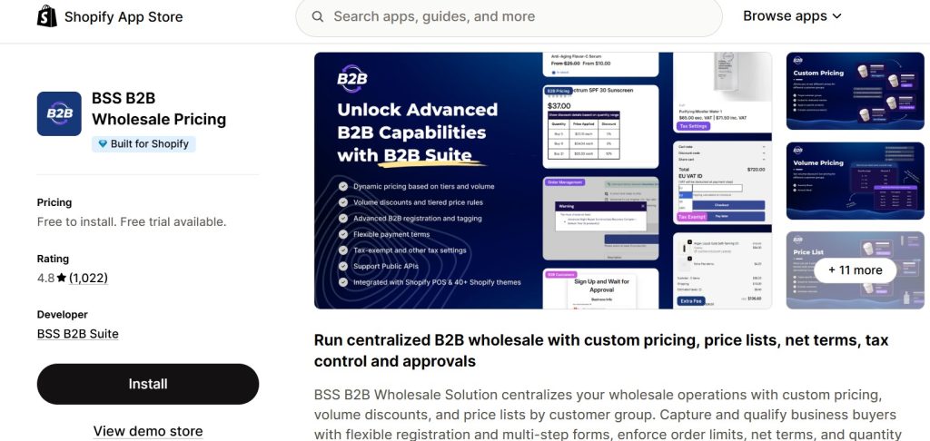 Shopify Apps For High-Volume Orders - bss b2b wholesale pricing