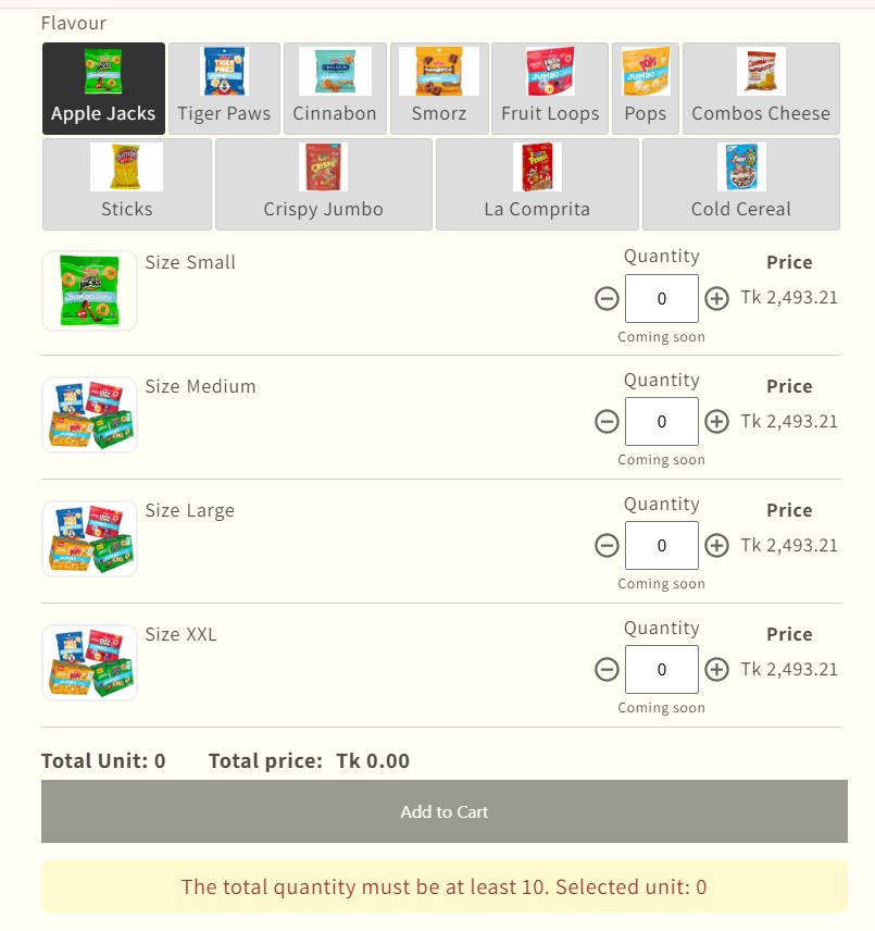 Shopify Apps For High-Volume Orders - multivariants product page