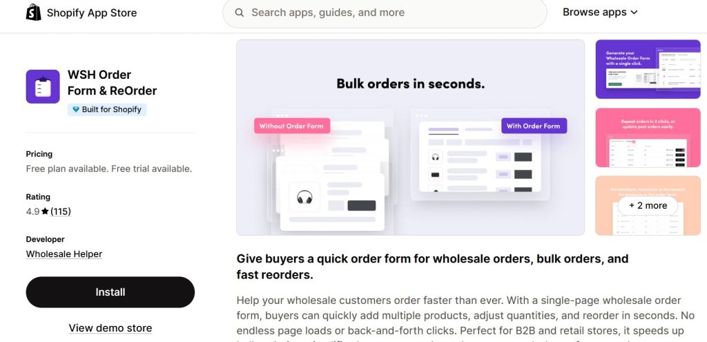 Shopify Apps For High-Volume Orders - wsh order and reorder
