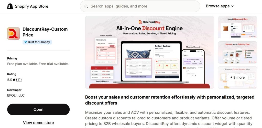 best shopify apps for selling t-shirts - discountray 