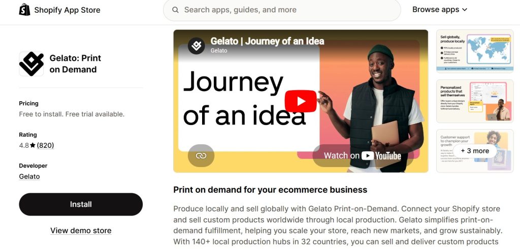 best shopify apps for selling t-shirts - gelato