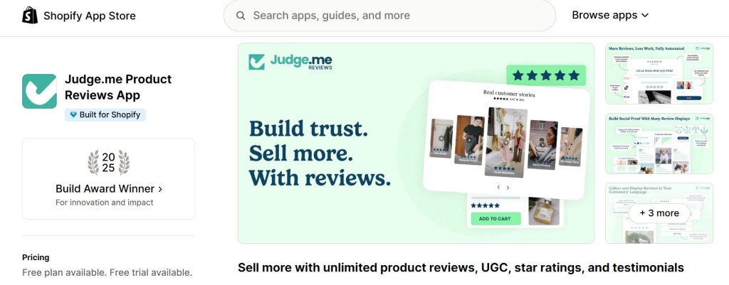 best shopify apps for selling t-shirts - judgeme