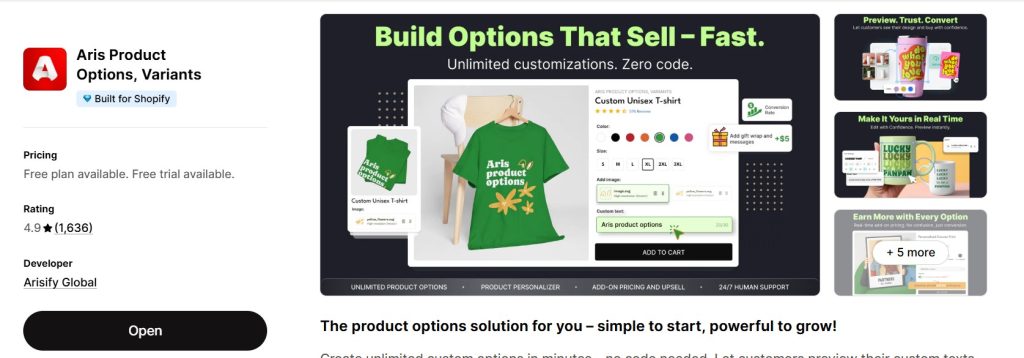 Aris product options