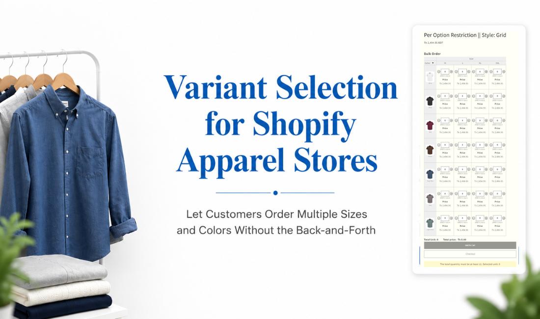 Variant selection for Apparel stores on Shopify