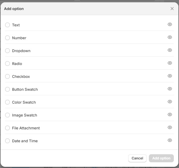 Add options