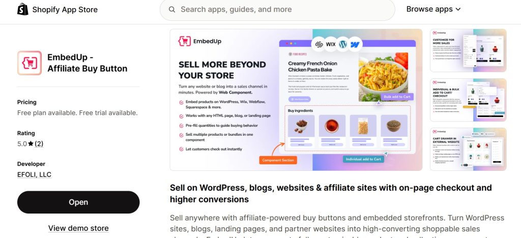 best Shopify apps for fitness accessories store - embedup on shopify app store