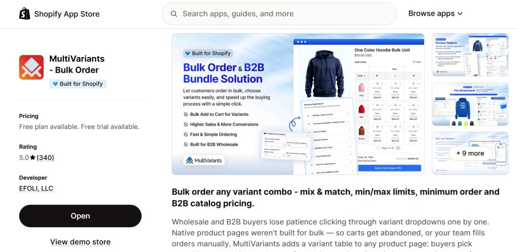 best Shopify apps for fitness accessories store - multivariants on shopify app store