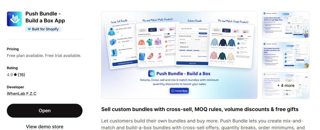 best Shopify apps for fitness accessories store - pushbundle on shopify app store